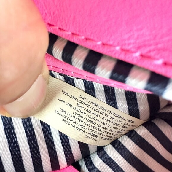 Kate Spade Lincoln Square Garrett Leather Shoulder Bag Color Block Pink Orange - Picture 14 of 14